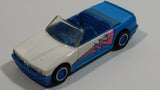 Rare Version 1990 Hot Wheels California Customs BMW 323 M3 White and Blue Die Cast Toy Car Vehicle - BMW Stamped License Plate