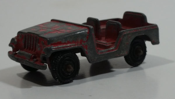 Vintage Tootsie Toys Red Military Jeep Die Cast Toy Car Vehicle Made in Chicago U.S.A.