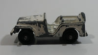 Vintage 1950s MidgeToy Midge Military Jeep White Tiny Miniature Die Cast Toy Car Vehicle