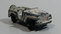 Vintage 1950s MidgeToy Midge Military Jeep White Tiny Miniature Die Cast Toy Car Vehicle