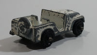 Vintage 1950s MidgeToy Midge Military Jeep White Tiny Miniature Die Cast Toy Car Vehicle