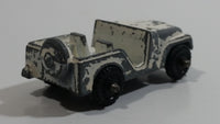 Vintage 1950s MidgeToy Midge Military Jeep White Tiny Miniature Die Cast Toy Car Vehicle