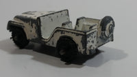 Vintage 1950s MidgeToy Midge Military Jeep White Tiny Miniature Die Cast Toy Car Vehicle
