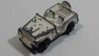 Vintage 1950s MidgeToy Midge Military Jeep White Tiny Miniature Die Cast Toy Car Vehicle