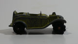 Vintage Tootsie Toys Roadster Lime Yellow Die Cast Toy Car Vehicle Made in Chicago U.S.A.