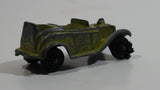 Vintage Tootsie Toys Roadster Lime Yellow Die Cast Toy Car Vehicle Made in Chicago U.S.A.