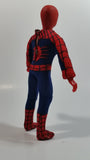 Vintage 1977 Mego Spider-Man 8" Tall Bendable Poseable Action Figure in Fabric Costume - Missing one hand