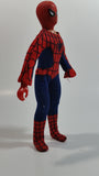 Vintage 1977 Mego Spider-Man 8" Tall Bendable Poseable Action Figure in Fabric Costume - Missing one hand