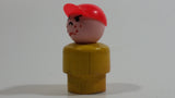 Vintage Fisher Price Little People Angry Mad Freckled Boy with Red Cap Yellow Wood Toy Figure