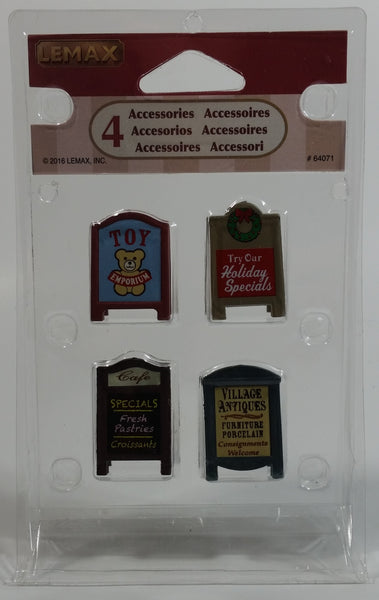 2016 Lemax 4 Accessories Store Signs #64071 New in Package