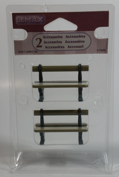 2017 Lemax 2 Accessories Double Sided Benches #74235 New in Package