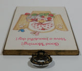 Rare Vintage Strawberry Shortcake Good Morning! Have a beautiful day! 3" x 5" Wood Plaque