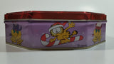 Santa Claus Garfield and Rudolph Odie Christmas Holiday Embossed Tin Metal Container