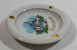Vintage Walt Disney Productions Disneyland Castle White Gold Trim Porcelain Ash Tray