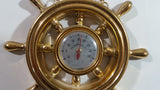 Ship Boat Captain's Wheel Plastic Gold Brass Tone Thermometer - Japan