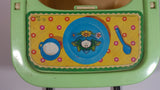 Vintage 1983 Coleco Cabbage Patch Kids Green and Tan Plastic Doll High Chair Toy