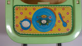 Vintage 1983 Coleco Cabbage Patch Kids Green and Tan Plastic Doll High Chair Toy
