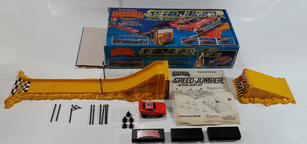 Vintage 1982 Knickerbocker The Dukes of Hazzard Speed Jumper Action Set with General Lee Motorized Friction Car In Box - Near Complete