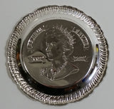 Vintage 1952-1977 Queen Elizabeth II Silver Jubilee Silver Tone Small Round Embossed Dish