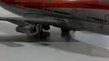 Vintage Lintoy Boeing 747 Canadian Pacific Air Lines CP Air Jumbo Jet Red and Grey Die Cast Toy Airplane