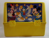 Disney Mickey Mouse Minnie Mouse Donald Duck Cartoon Characters Stars and Moon Themed Thermos Brand Yellow Lunch Box