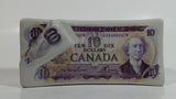 Canada Canadian $10 Ten Dollar Bill Stack Shaped Ceramic Coin Bank