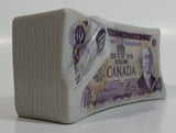 Canada Canadian $10 Ten Dollar Bill Stack Shaped Ceramic Coin Bank
