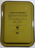 2001 John Deere "A Better Day with REA" 1944 Tractor "Garage" Scene Metal Beverage Tray