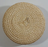 Colorful Flower Themed Woven Basket Container with Lid