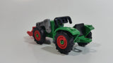 2014 Geobra Playmobil Green and Red Farm Tractor Plastic Toy Vehicle