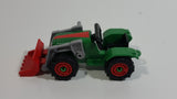 2014 Geobra Playmobil Green and Red Farm Tractor Plastic Toy Vehicle