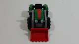2014 Geobra Playmobil Green and Red Farm Tractor Plastic Toy Vehicle