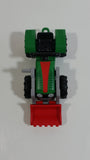 2014 Geobra Playmobil Green and Red Farm Tractor Plastic Toy Vehicle
