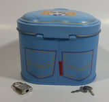 Peanuts United Feature Syndicates Snoopy Light Blue Heart Shaped Coin Bank with Lock and Keys