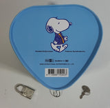 Peanuts United Feature Syndicates Snoopy Light Blue Heart Shaped Coin Bank with Lock and Keys