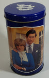 Regency Ware Prince Charles & Lady Diana Royal Wedding 29th July 1981 Blue Cylindrical Tin Metal Container