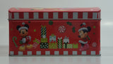 Disney Mickey Mouse and Minnie Mouse Christmas Themed Hinged Tin Metal Container