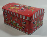 Disney Mickey Mouse and Minnie Mouse Christmas Themed Hinged Tin Metal Container