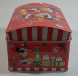 Disney Mickey Mouse and Minnie Mouse Christmas Themed Hinged Tin Metal Container