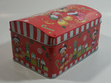 Disney Mickey Mouse and Minnie Mouse Christmas Themed Hinged Tin Metal Container