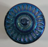 Vintage Indiana Windsor Blue Purple Iridescent Rainbow 4 3/4" Tall Carnival Glass Sugar Bowl with Lid