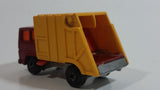Vintage 1979 Lesney Matchbox Superfast Colectomatic Refuse Truck No. 36 Red Yellow Garbage Pickup Die Cast Toy Car Vehicle with Sliding Compactor