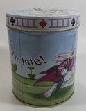 2010 Cardew Design N.A. Inc. Disney Alice In Wonderland's Cafe Rabbit "I'm Late! I'm Late!" 6" Tall Cylindrical Shaped Tin Metal Container