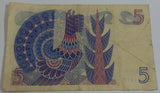 1966 Sweden Sveriges Riksbank 5 Fem Kroner Paper Bill Cash Money Bank Note Currency C291278