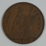 1945 Great Britain King George V One Penny Bronze Coin Currency