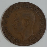 1937 Great Britain King George V One Penny Bronze Coin Currency