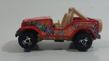 2000 Hot Wheels World Tour Roll Patrol Jeep CJ Trailbuster Red Die Cast Toy Car Vehicle