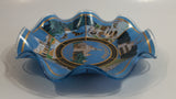 Vintage Disneyland Exclusive Walt Disney Productions Sleeping Beauty's Castle 7 1/2" Diameter Blue Waved Edge Glass Candy Dish / Ash Tray
