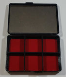 Regal Greetings and Gifts No. 7166B Flower Themed Black Plastic Red Felt Lined Jewelry Box with Mirror