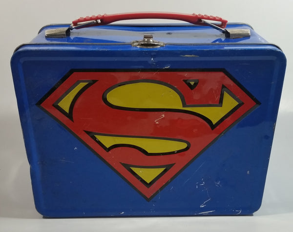 DC Comics Blue Superman Tin Metal Lunch Box Superhero Collectible